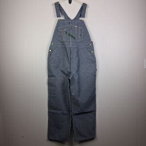 Vintage Key Imperial Railroad Stripe Denim Hipster Bib Overalls Men's 42x29